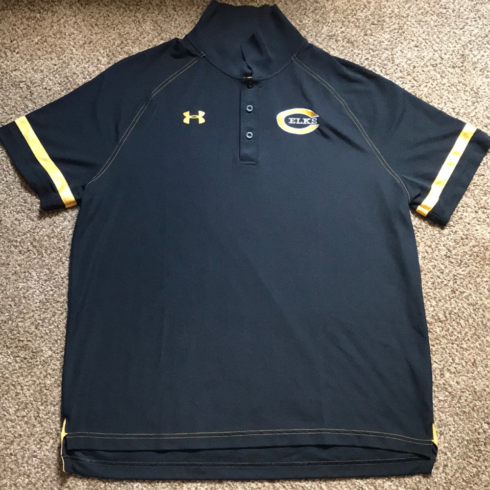 Back and yellow elks shirt